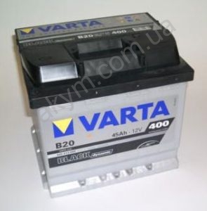 VARTA BLACK Dynamic 12V 545413040 (544064036), Аккумулятор автомобильный 12v VARTA B20 Black dynamic 45 Ач, 207x175x190, 400А, B13