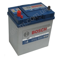 Автомобильный аккумулятор  BOSCH, BOSCH 0092S40190, Аккумулятор автомобильный 12V Bosch S4 019 Silver 40 Ач, (540 127 033) 187x127x227, 330A, B00, Asia, тонкие клеммы