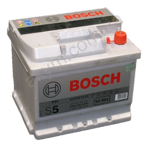 Автомобильный аккумулятор  BOSCH, BOSCH 0092S50010, Аккумулятор автомобильный 12V Bosch S5 001 Silver Plus 52 Ач, (552 401 052) 207х175х175, 520А