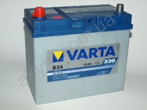 VARTA BLUE Dynamic 12V 545158033 (545158033), Аккумулятор автомобильный 12v VARTA B34 Blue dynamic 45 Ач, 238x129x227, 330А, B00