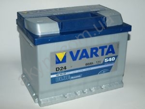 VARTA BLUE Dynamic 12V 560408054 (562019048), Аккумулятор автомобильный 12v VARTA D24 Blue dynamic 60 Ач, 242x175x190, 540А, B13