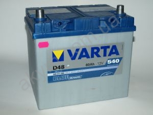 VARTA BLUE Dynamic 12V 560411054, Аккумулятор автомобильный 12v VARTA D48 Blue dynamic 60 Ач, 232x175x225, 540А, B00