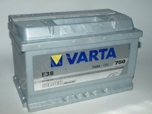 VARTA SILVER Dynamic 12V 574402075 (575121072), Аккумулятор автомобильный 12v VARTA E38 Silver dynamic 74 Ач, 278x175x175, 750А, B13