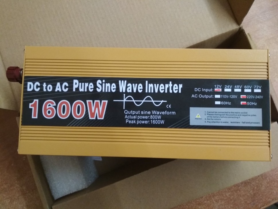 Инвертор Power Pro+ 1600 Вт Pure Sine (чистый синус)