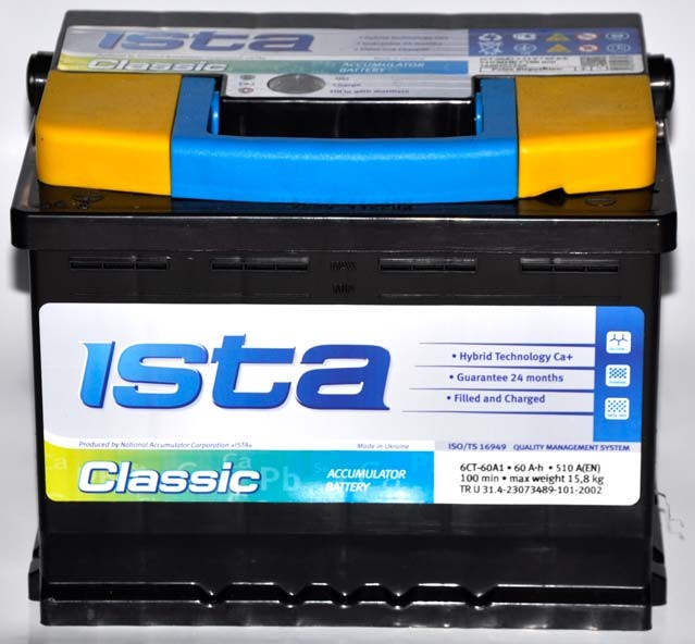 ISTA Classic 6СТ 60 Ач  510 пуск. ток.