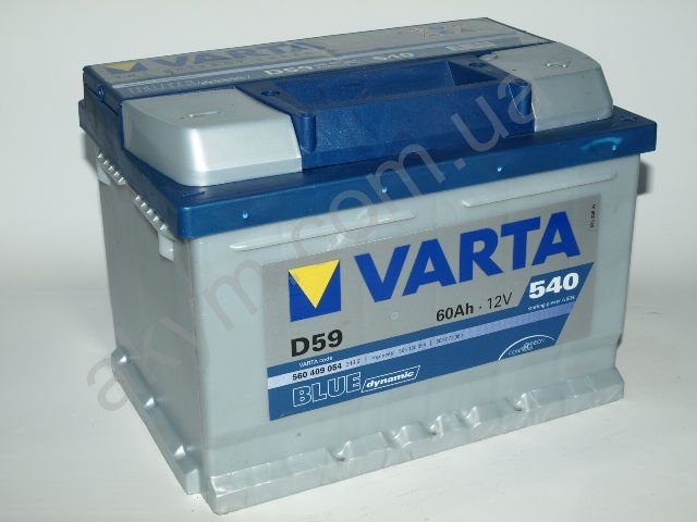 VARTA BLUE Dynamic 12V 560409054 (555155054), Аккумулятор автомобильный 12v  VARTA D59 Blue dynamic 60 Ач, 242x175x175, 540А, B13