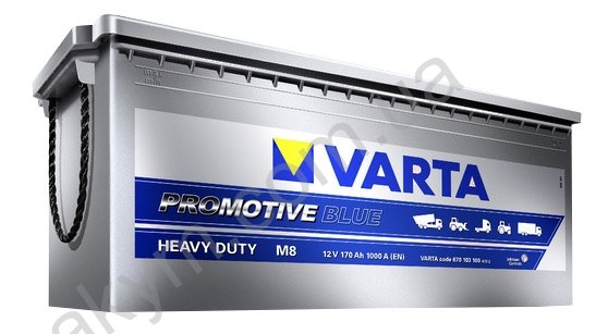 Varta Promotive 670103 BLUE , автомобильный аккумулятор 12 вольт Варта Промотив , емкость -  170  Ампер/часов,  размер:  513 Х 223 Х 223 , пуск. Ток:  1000  Ампер.